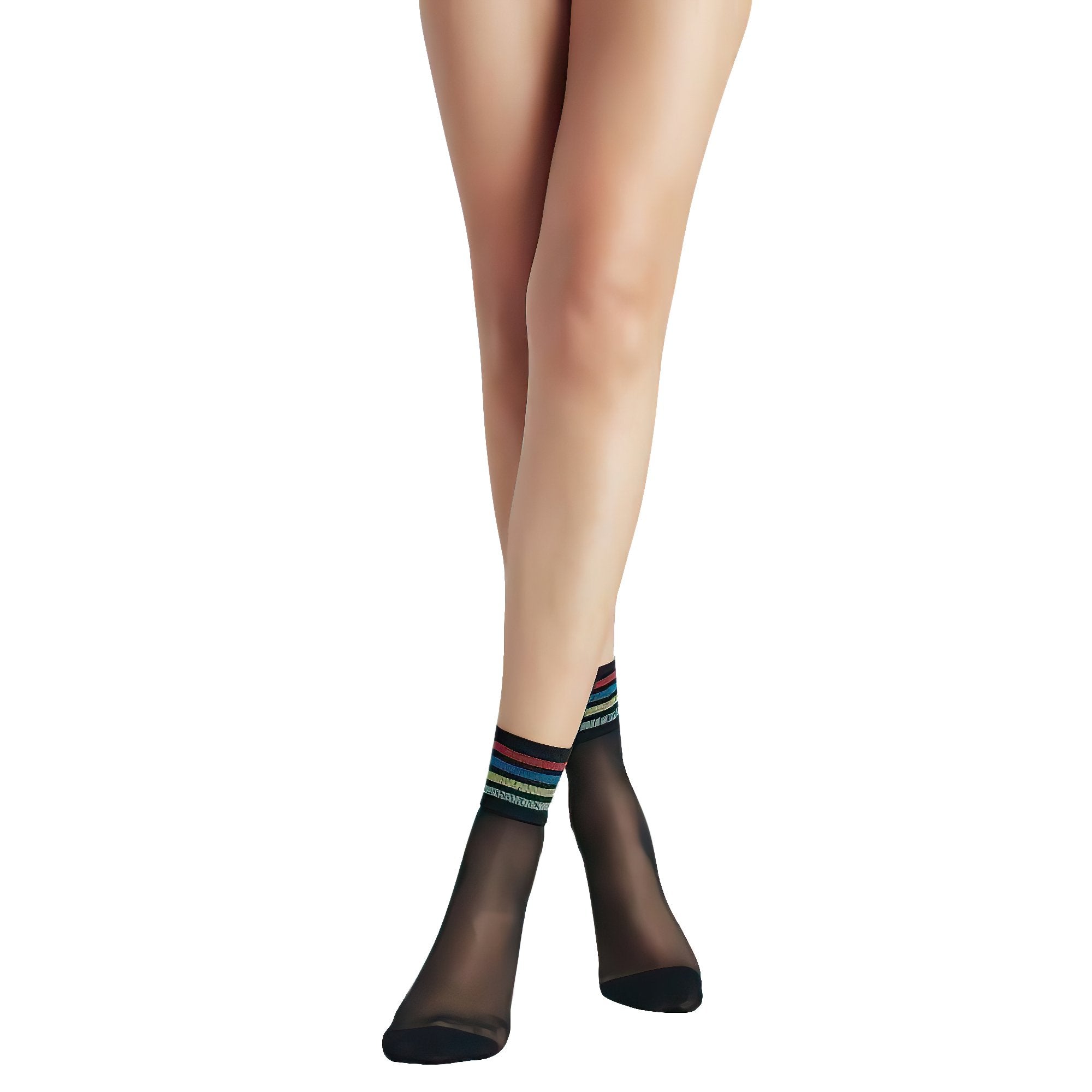 Penti Rainbow Stripe Fashion Ankle Highs - fashiontight.uk