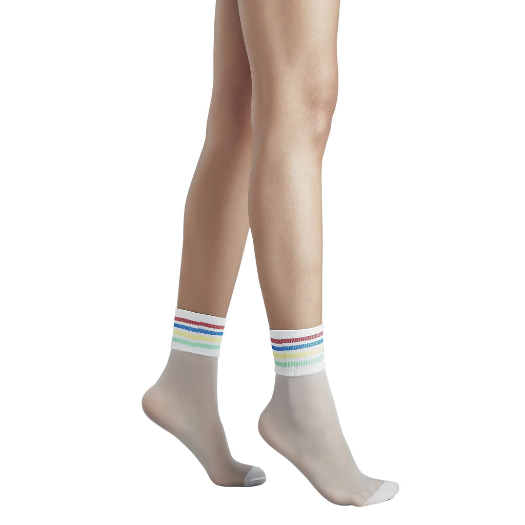 Penti Rainbow Stripe Fashion Ankle Highs - fashiontight.uk
